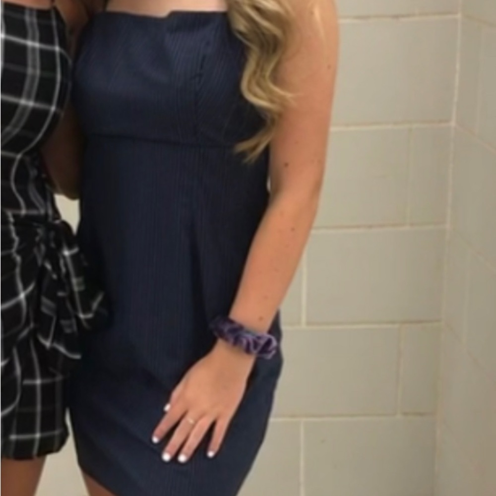 PACSUN navy striped mini dress